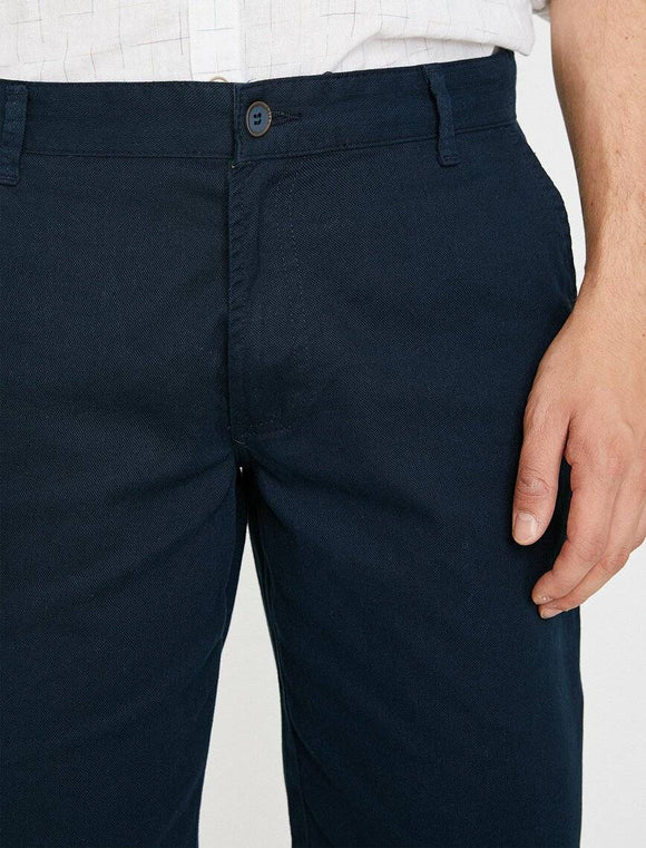 9869 Navy Blue Pocket Detailed Short
