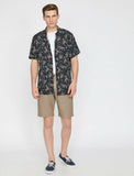 9873 Beige Pocket Detailed Short