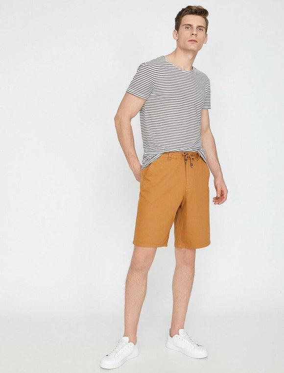 9893 Beige Tie Waist Short