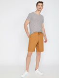 9893 Beige Tie Waist Short