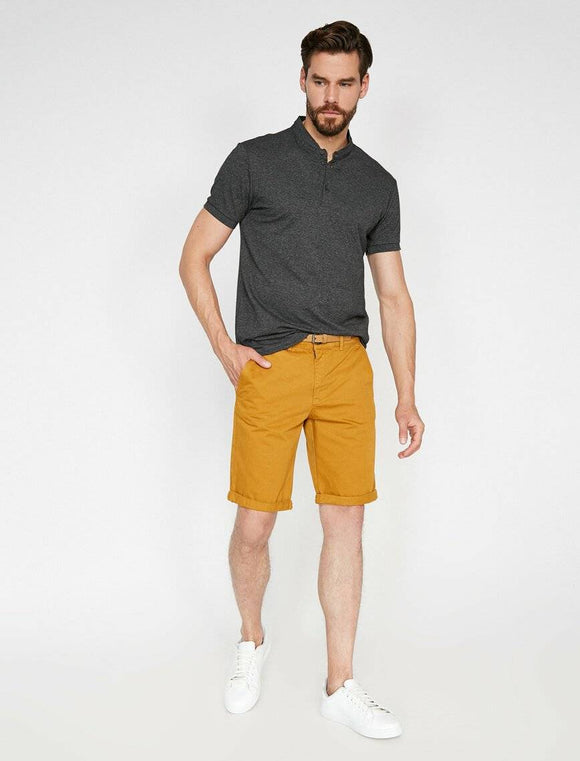 9904 Mustard Pocket Detailed Short