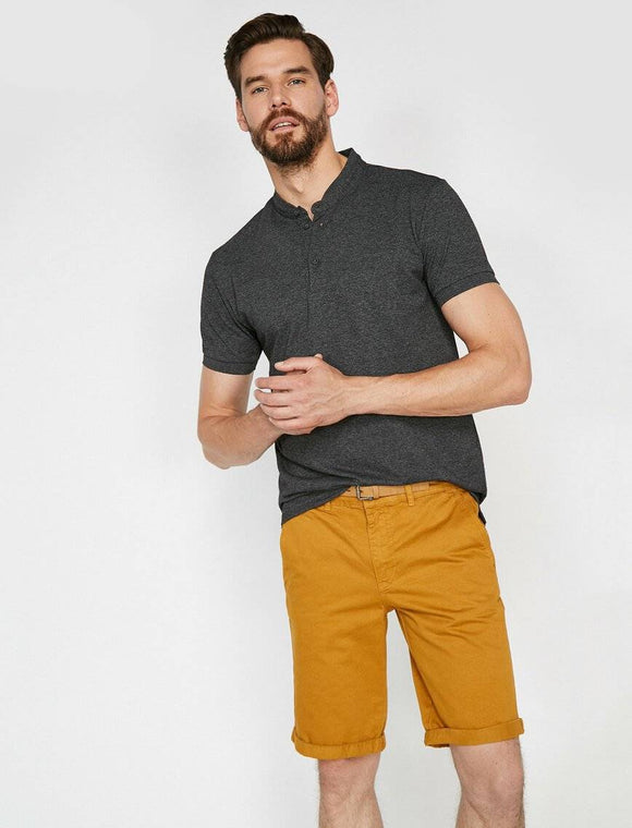 9904 Mustard Pocket Detailed Short