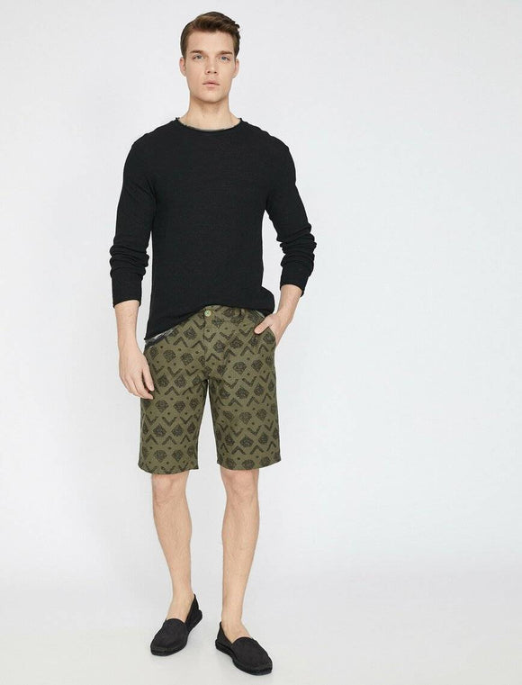 9911 Khaki Pocket Detailed Short