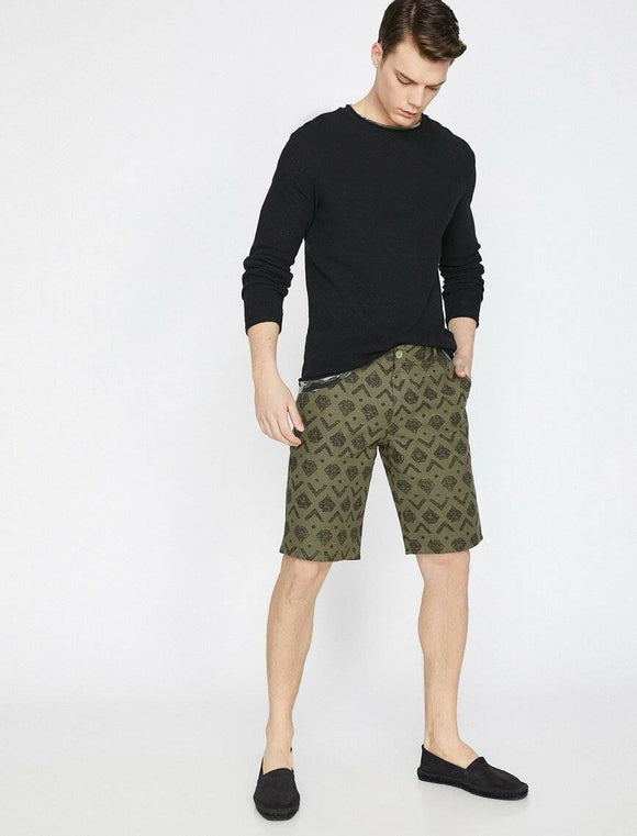 9911 Khaki Pocket Detailed Short