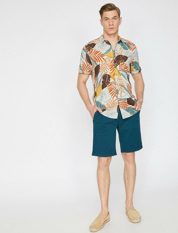 9913 Blue Pocket Detailed Short