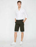9917 Dark Green Pocket Detailed Short