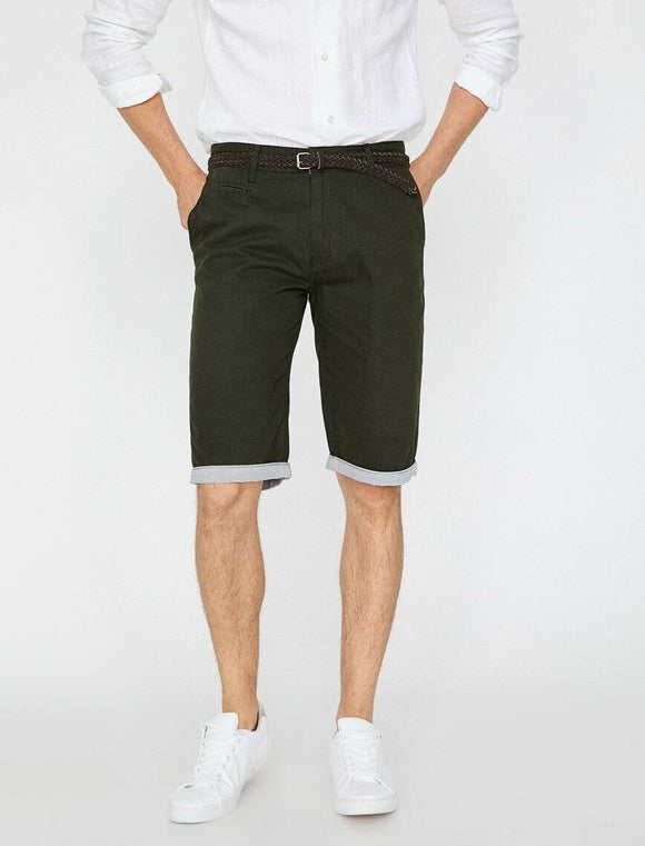 9917 Dark Green Pocket Detailed Short