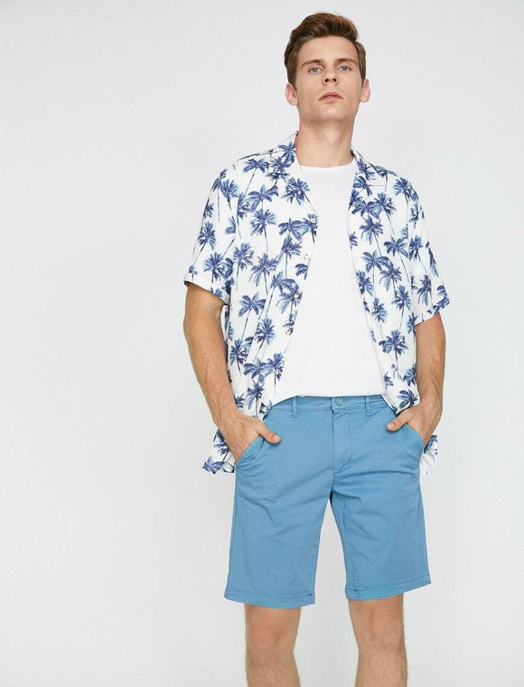 9940 Blue Pocket Detailed Short