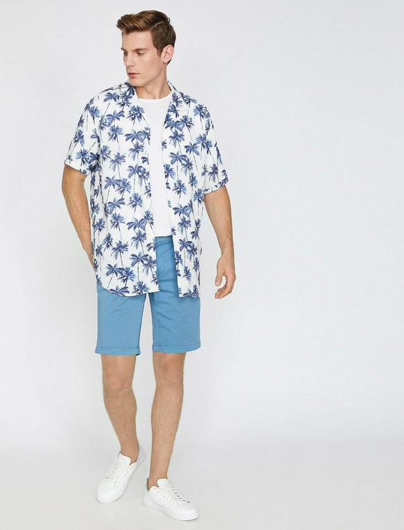 9940 Blue Pocket Detailed Short