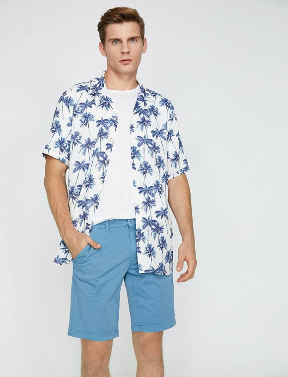 9940 Blue Pocket Detailed Short