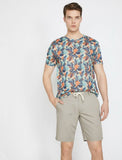 9948 Beige Pocket Detailed Short
