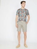 9948 Beige Pocket Detailed Short