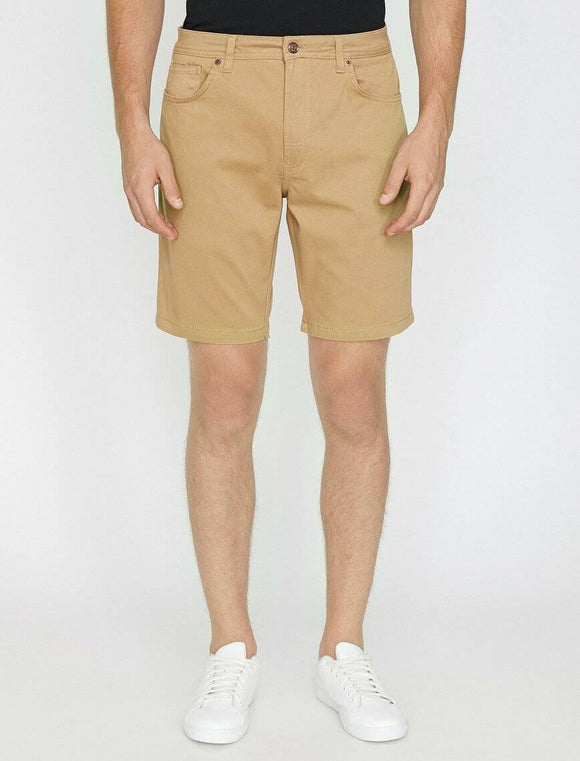 9953 Beige Pocket Detailed Short