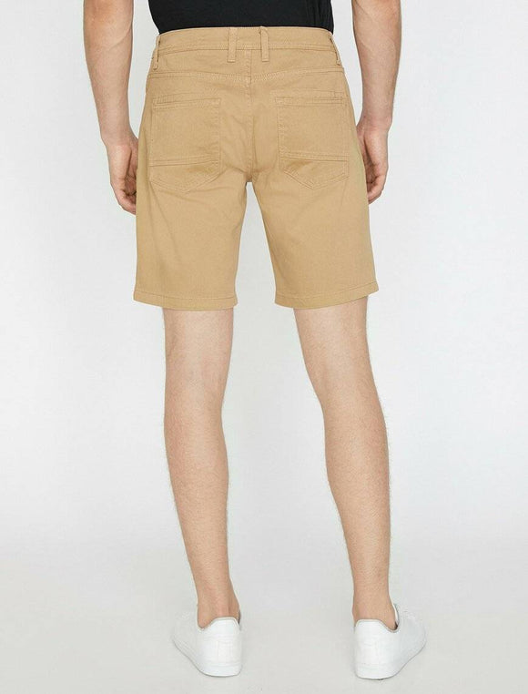 9953 Beige Pocket Detailed Short
