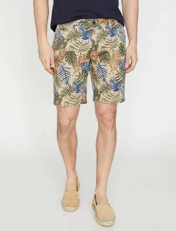 9962 Beige Pocket Detailed Short