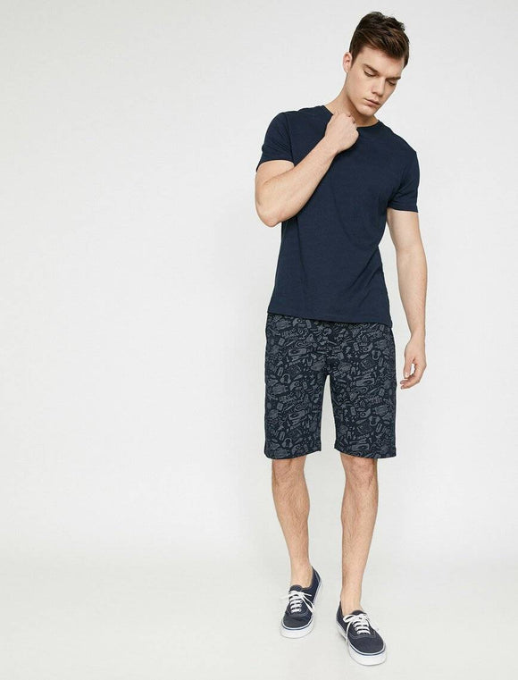 9990 Navy Pocket Detailed Short