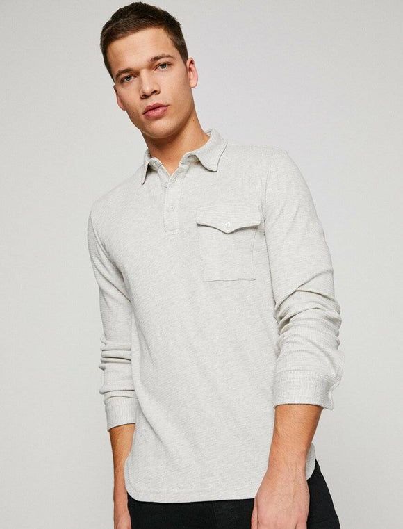 10184 Grey Polo Neck T-Shirt