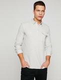 10184 Grey Polo Neck T-Shirt