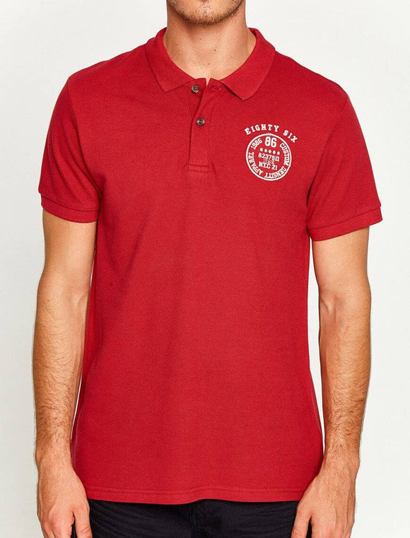 10243 Red Polo Neck T-Shirt
