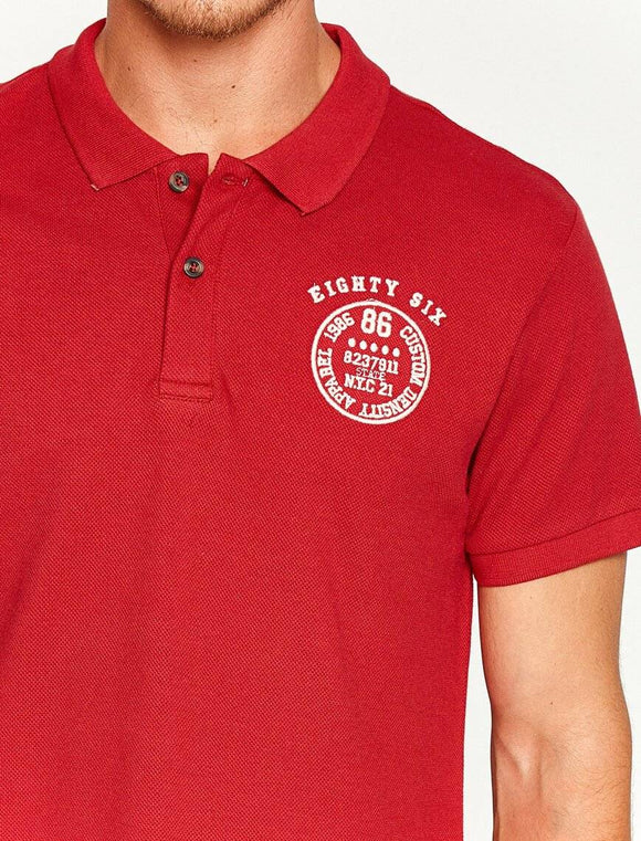 10243 Red Polo Neck T-Shirt