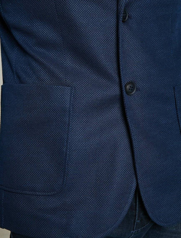 10810 Blue Pocket Detailed Blazer
