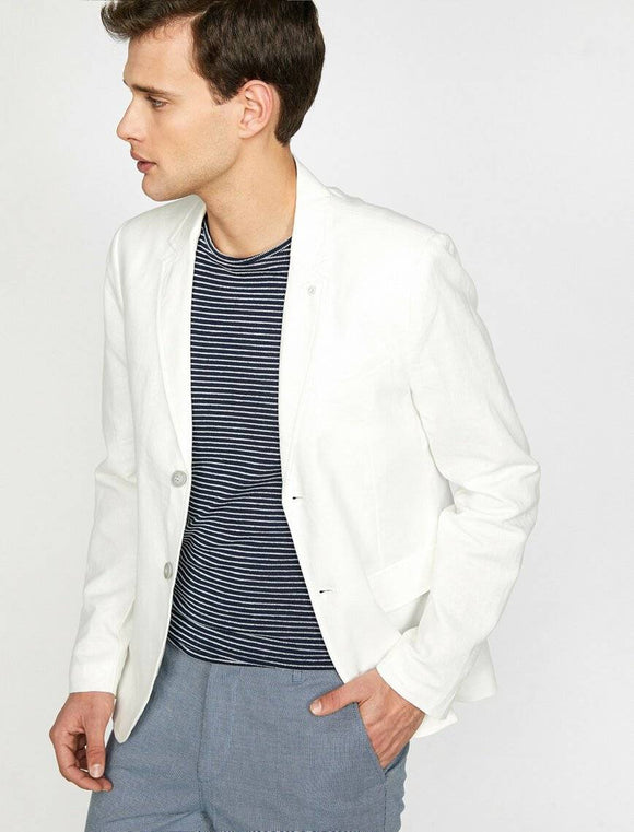 10811 White Linen Blazer
