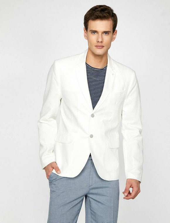 10811 White Linen Blazer