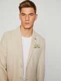 10820 Beige Plain Blazer