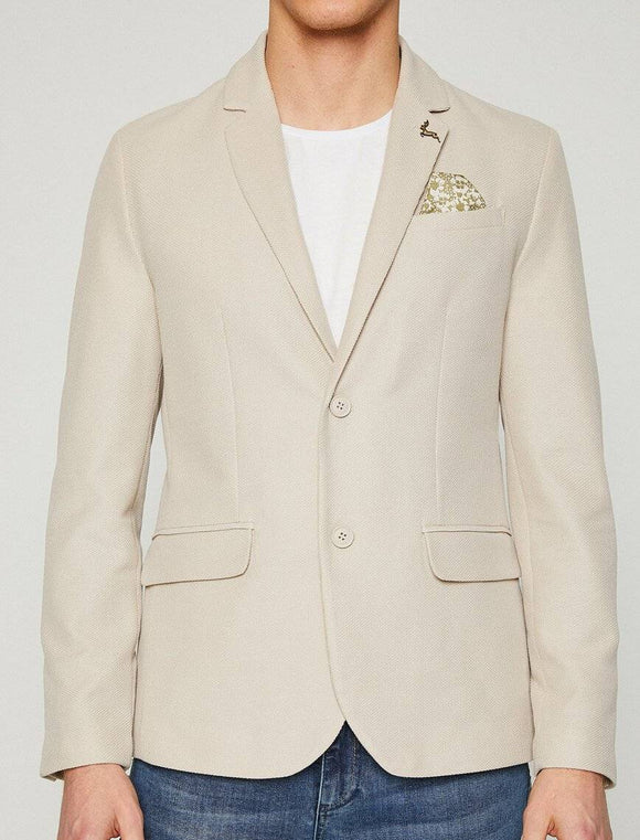 10820 Beige Plain Blazer