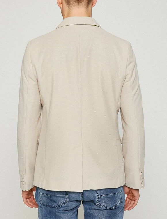 10820 Beige Plain Blazer