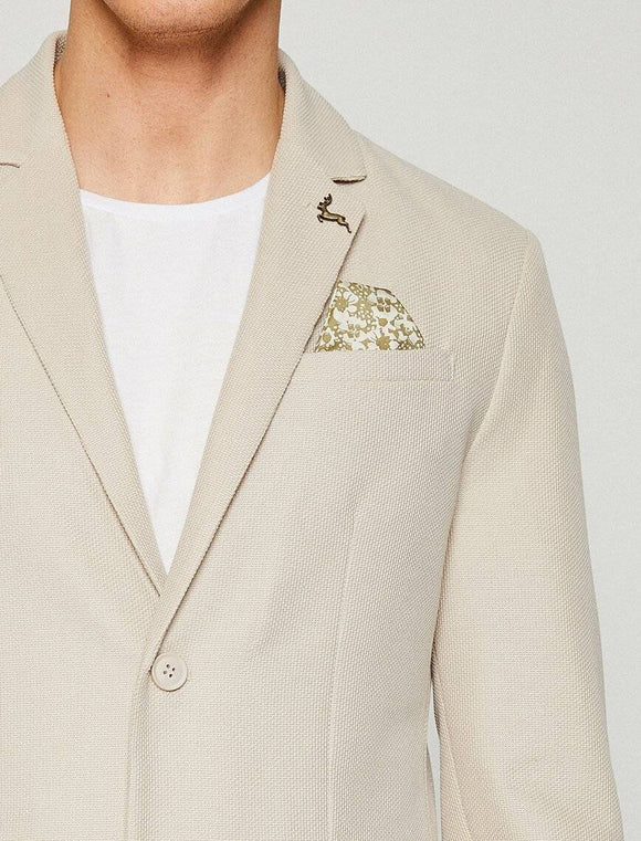 10820 Beige Plain Blazer