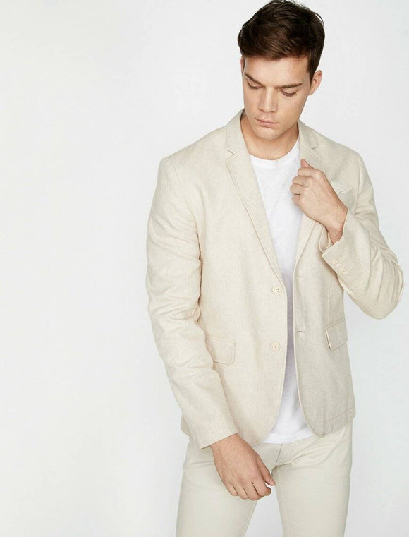 10834 Beige Linen Blazer