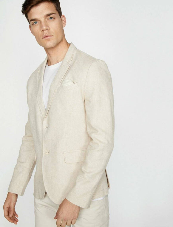 10834 Beige Linen Blazer