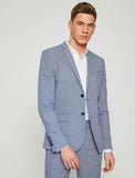 10836 Blue Self Patterned Blazer