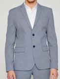 10836 Blue Self Patterned Blazer