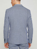 10836 Blue Self Patterned Blazer