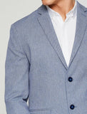 10836 Blue Self Patterned Blazer