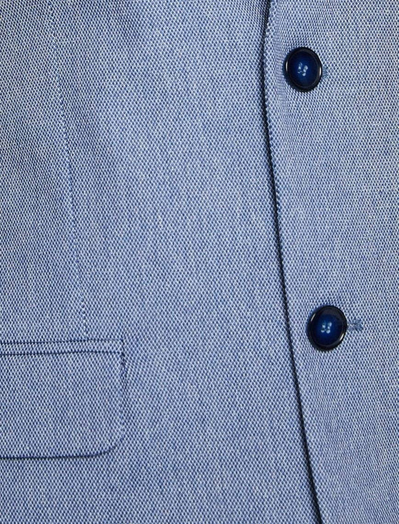10836 Blue Self Patterned Blazer