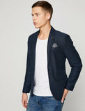 10845 Navy Self Patterned Blazer