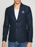 10845 Navy Self Patterned Blazer