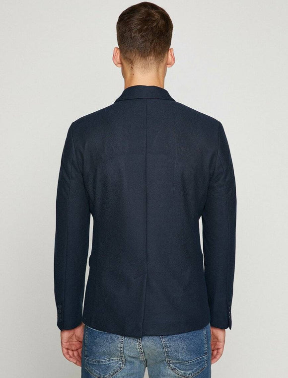 10845 Navy Self Patterned Blazer