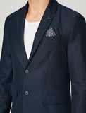 10845 Navy Self Patterned Blazer