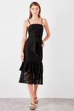 11604 Black Bow Detail Lace Dress