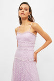 20522b Lilac Ruffle Star Printed Tulle Dress