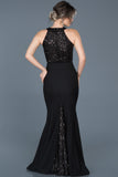 14191 black sequined mermaid dress