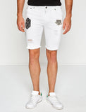 3110092 White Ripped Shorts