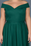 18166 Green Off-Shoulder Tulle Dress