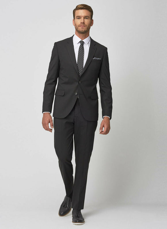 18748 Black Regular Fit Plain Suit