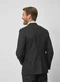 18748 Black Regular Fit Plain Suit