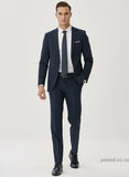 29814 Navy Blue Plain Classic Suit